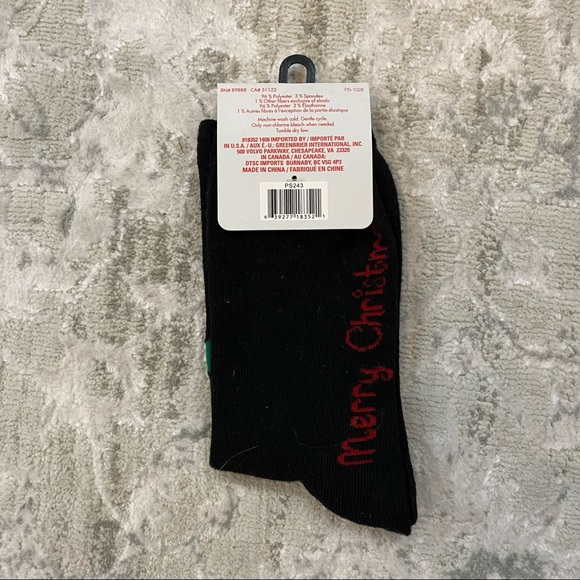 Women’s Black Christmas Tree Socks - Picture 3 of 5